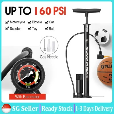 [SPOT] Multi-purpose Inflator with Barometer Bicycle Pump Portable Air Pump For Motorcycle Mountain Bike Road Bike E-bike Basketball inflator With General Air Nozzle With Barometer CNY Gift Present