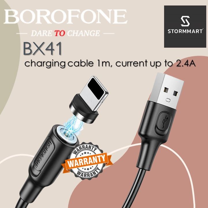 สายชาร์จ 2.4A Borofone BX41 สายยาว 1 เมตร ใช้ได้กับโทรศัพท์ทุกรุ่น ...