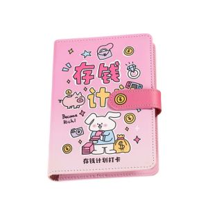 RIVVY Handbook Saving Money Binder PU Leather Wallet Storage Account Book Easy To Use Cash Envelopes Budget Binder with Lock Girls Boys
