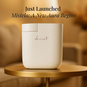 [NEW Launch] shcent Mistelo Aroma Nebulizer Diffuser | Bluetooth | Waterless | Office & Home | Bundle with two 10ml Hotel Essential Oil