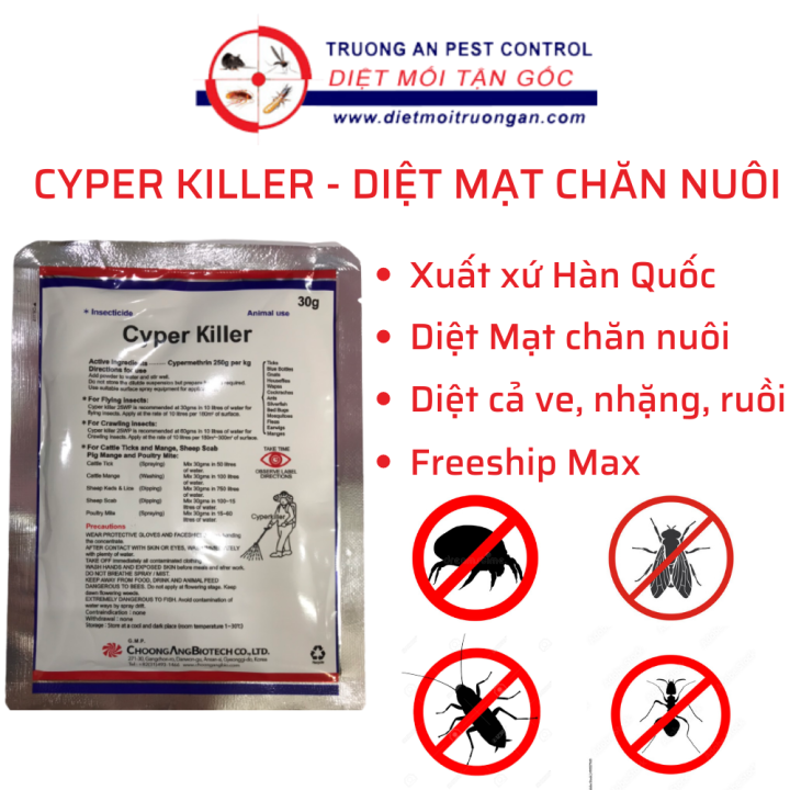 Thuốc diệt Mạt gà CYPER KILLER, ngoài ra còn tiêu diệt các loại côn ...