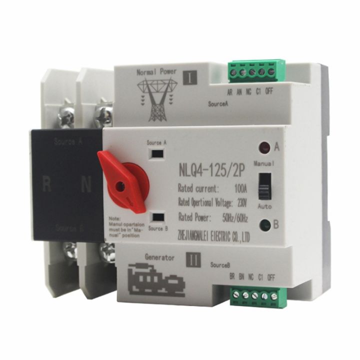 Din Rail 2P ATS Dual Power Automatic Transfer Switch Selector Switches ...