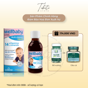 Vitamins Tổng hợp cho trẻ 0- 5 tuổi Wellbaby Multi-Vitamin D Liquid 150ml