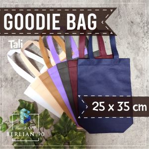 (12 PCS) Goodie Bag 25x35 Cm Tas Spunbond Handle Tas Kain Tas Kanvas Tas Belanja Spunbond