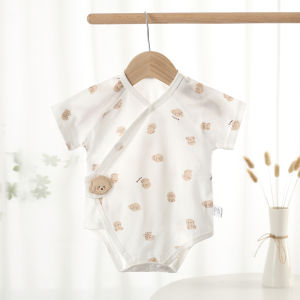 Baby onesie Aa Summer-style thin newborn pure cotton short-sleeved romper baby summer outfit all-cotton monk-style clothing