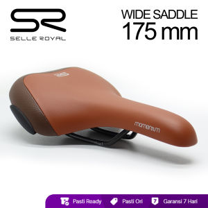 Selle Royal Momentum - Brown Saddle Comfort Range Sadel Sepeda Lebar Relaxed Sadel Sepeda Gel Aesthetic Sadel Sepeda Empuk Sadel Sepeda Kulit Jok MTB Lebar Jok Seli PU Leather Brown Saddle Leather Original Gravel Sadel Roadbike Sadel Gowes Empuk Per Lebar