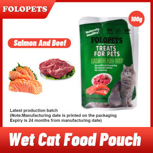 FOLOPETS Cat Food Pouch 100g Fresh Natural Organic Wet Cat Food For All Breads Cats(4 Flavors)