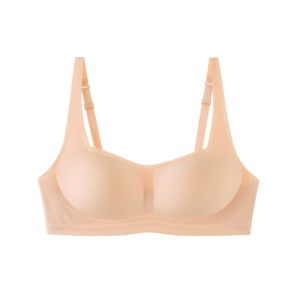 Mirabella Seamless Bra Ladies Solid Color Ice Silk Square collar Push Up Seamless Lingerie Underwear Wire Free Comfortable Padded Sleep Bra for women
