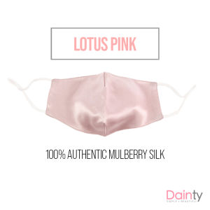 Mulberry Silk Face Mask - Premium Black Pink Soft Breathable Reusable Washable for Women Men Wedding Fashion Dainty