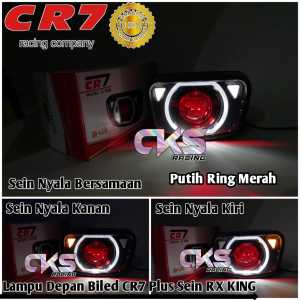 Headlamp LED Biled Model Oval Biled Matrix Original CR7 Lampu Depan RX KING Batok Oval Set