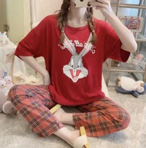 3600 เสื้อนอนหรือชุดเซตนอน2ชิ้นแขนสั้นขา5ส่วนน่ารักๆลายการ์ตูนหวานๆ (สินค้าพร้อมส่ง)