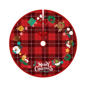 O-New 90cm Christmas Tree Skirt Base Xmas Tree Cover Carpet Floor Mat Party Home Decoration Ornament