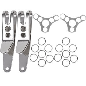 4Sets Outdoor EDC Carabiner Pocket Clip with Keychain Stainless Steel Backpack Hanging Floating Clamp Multifunctional Hiking Camping Tool