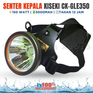Senter Kepala 150 Watt Kusus Penyelam KISEKI CK-GLE350 TERBARU Kusus Penyelam Handal Jumbo Light 5 Meter Dalam Air Body Transparan Tahan 12 Jam | Senter Kepala Selam | Senter Kepala Anti AIr | Senter Kepala Menyelam