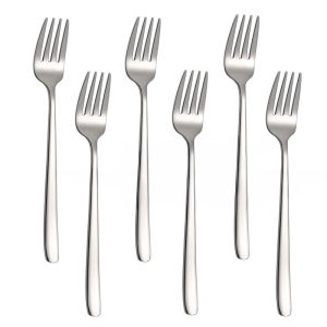 6 Pcs Korean Style Stainless Steel Dining Spoon and Fork Dinnerware Food-Grade Spoon Fork Set