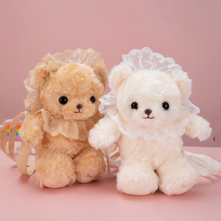 GHFT ขนปุยฟู กระเป๋าหมีครอสบอดี้น่ารัก ตุ๊กตายัดไส้ ตุ๊กตาผ้าพลัฌ ...