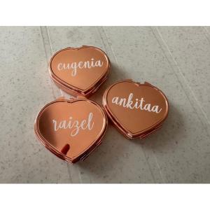 Customised Gift for portable compact jewellery accessory box holder for earring necklace medicine pill with mirror and compartment office colleague boss farewell wedding favor engagement ring bridesmaid get well soon appreciation personalised gift