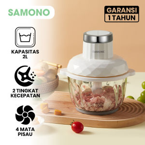 SAMONO 300W Food Chopper Kaca  2L Food Processor Multifungsi MPASI Penggiling Daging Sayur 2 Speed SW-C300