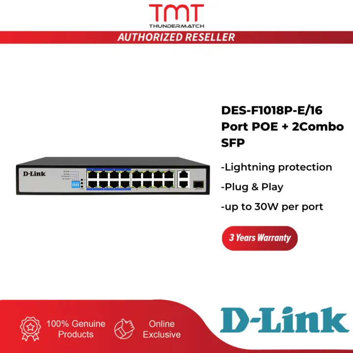 D-Link DES-F1006P-E / F1010P-E / F1018P-E / F1026P-E POE Switches/Built ...