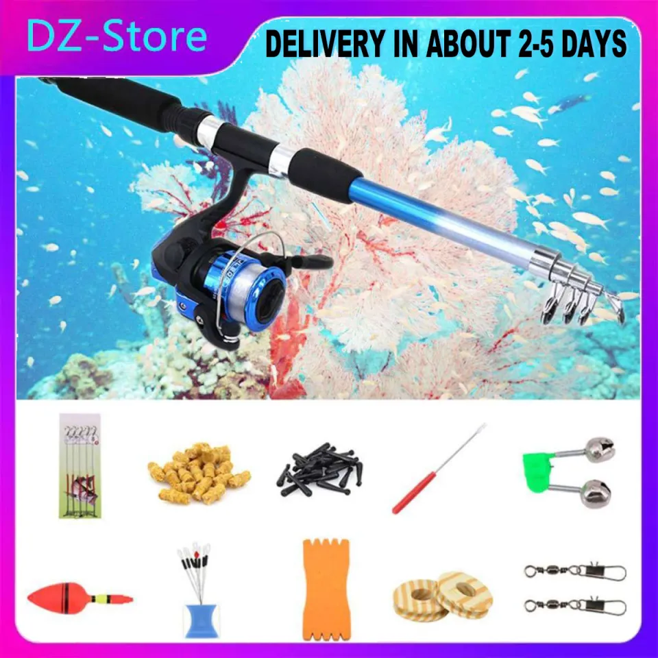 12 Accessories Telescopic Spinning Fishing Rod Kit Sea Saltwater Freshwater Fishing  Rods with Reel Combos And Lines Fishing Tool Accessories