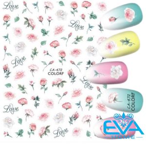 Sticker Dán Móng Tay 3D Dạng Decal Dán Chống Nước Hoạ Tiết Hình Bông Hoa Mẫu Đơn Peony Flower CA471