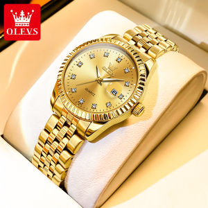 OLEVS watch for women waterproof sale original korean style new fashion stainless steel diamond calendar luminous diaplay women casual watches