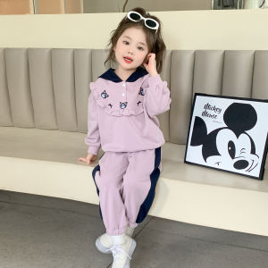 Christmas gifts Halloween 2Pcs Anime Sanrio Kawaii Fashion Motion Sweet Girls Clothe New Kuromi Children Autumn Hoodie Pants Princess Style Cartoon Coat
