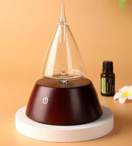 Two-stage spray Negative ion Scent diffuser Touch Glass wood essential oil aromatherapy diffuserair purifier