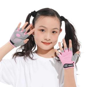 Breathable Half Finger Sport Gloves For Children Shock Absorbing Palms Gloves For Cycling Skateboarding Outdoor Activity