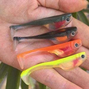 FZIPUA 5pcs Soft Material Soft Fishing Lure T Tail Design 6cm/2.36in Soft Lure Bait Bionic Artificial T Tail Bait Freshwater Fishing