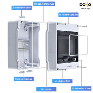 Tủ điện nổi chống nước DoBo Korea 4/6/9/12/18/24/36 đường chuẩn IP65 chống nước tủ điện chống nước ngoài trời (HÀNG CAO CẤP)