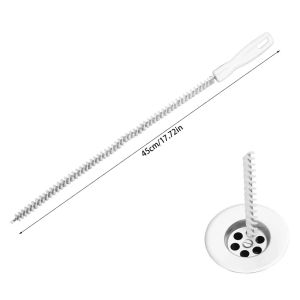 Polocat 45cm Pipe Dredging Brush Bathroom Hair Sewer Sink Cleaning Brush Drain Cleaner Flexible Cleaner Clog Plug Hole Remover Tool