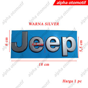 Emblem Mobil Logo Jeep Warna Silver 18 cm CAR