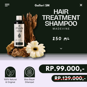 MadeVine Shampoo Treatment Atasi Rambut Rontok Rusak Penyubur Rambut Pria Wanita