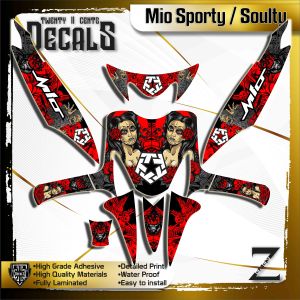 Yamaha mio sporty / soulty Decals High-Quality Stickers tri girl
