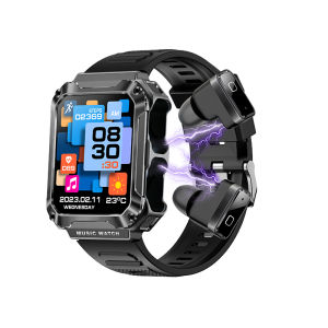 Senbono T93 2023 Đồng hồ thông minh Người Đàn Ông 1.96 Màn Hình Lớn Quảng Trường 4GB Âm Nhạc Địa Phương Bt Cuộc Gọi Tai nghe nhét tai 2-Trong-1 Smartwatch Với Earbuds