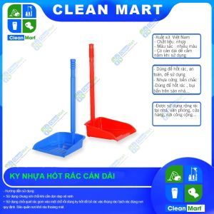 Ky Hốt Rác Nhựa Cán Dài - CLEAN MART