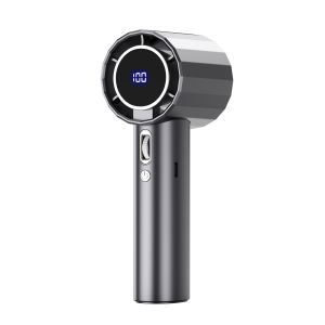 【Clearance price】Rechargeable Handheld Fan 1500mAh Fast Charging Turbo Jet Fan with 100-Level Wind Speed Adjustment Visual Wind Speed Display Portable Mini Electric Fan for Outdoor Pocket Size Cooling Fan