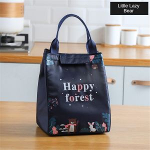 Womens insulated tote bag large capacity tote bag thickened insulated and fresh-keeping bento tote bag outdoor picnic printed lunch box tote bag