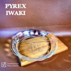 [PYREX - IWAKI] 01 Khay Bánh/ Dĩa Sâu Lòng Thuỷ Tinh Chịu Nhiệt Cao Cấp Dây Nho 17cm