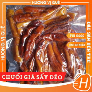 Chuối Già Sấy Dẻo - Túi Hút Chân Không 500g - Đặc Sản Bến Tre