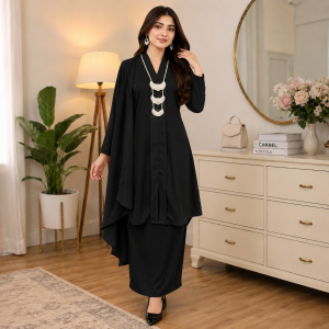Viral Como Crepe Kebaya Baju Kurung XS to 5XL. Dapan Zippar