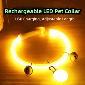 DGFDF Adjustable Size LED Dog Collar Fiber Optic Material Multi-Color Light Luminous Dog Collar Various Size Bright LED Pet Light Collar Night Safety