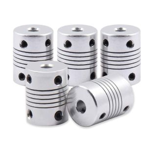 UNMEGONI 1Pcs D19xL25 Flexible Shaft Coupling 3-10mm Bore Aluminum Alloy Motor Shaft Coupler Z-Axis Jaw Shaft Coupling for CNC Machine 3D Printer