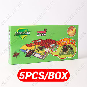 5Pcs Japanese Cockroach Killer Roach Traps Roach Bait Roach Motel GREEN KILLER Cockroach Repeller Insecticides Pesticides for Roach Ants Spiders Bugs Beetles Crickets Non-Toxic designed to be Pet and Child Safe