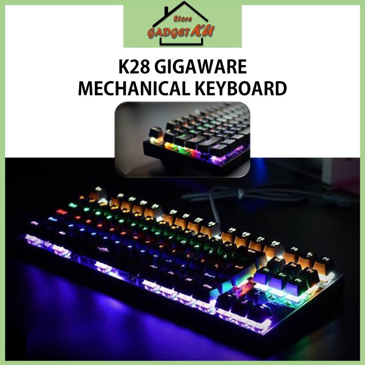 Gigaware K28 Mechanical Gaming USB Keyboard Blue Switch Wired Keyboard ...