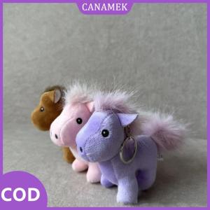 CANAMEK✨ Kawaii ngựa sang trọng Keychain dễ thương mềm động vật Mặt dây chuyền Keyring chìa khóa xe Khóa Phụ Kiện cô gái Phụ nữ túi treo