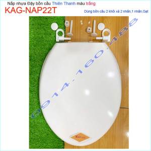 [HCM]Nắp đậy cho bồn cầu Thiên Thanh KAG-NAP22T Nắp ngồi xí bệt 2 khối nhựa trắng bóng dày đẹp