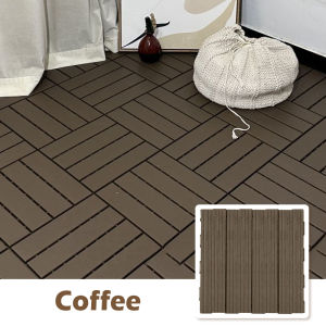 30x30CM DYI Plastic Floor Wood Garden Decoration Terrace Wood-Plastic Composite Plastic Wood Floor Decking Outdoor Installation Interlocking Flooring Tiles拼接塑木地板Lantai kayu plastik terpecah