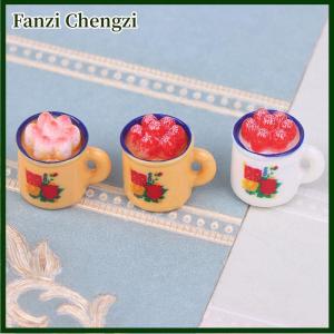Fanzi 5pcs Dollhouse Miniature Food Play Scene Decoration Mini Cup Cake Enamel Basin Doll Accessories Toy